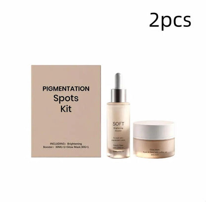 Moisturizing softening and nourishing facial skincare set with hydrating serum and brightening glow mask for all skin types