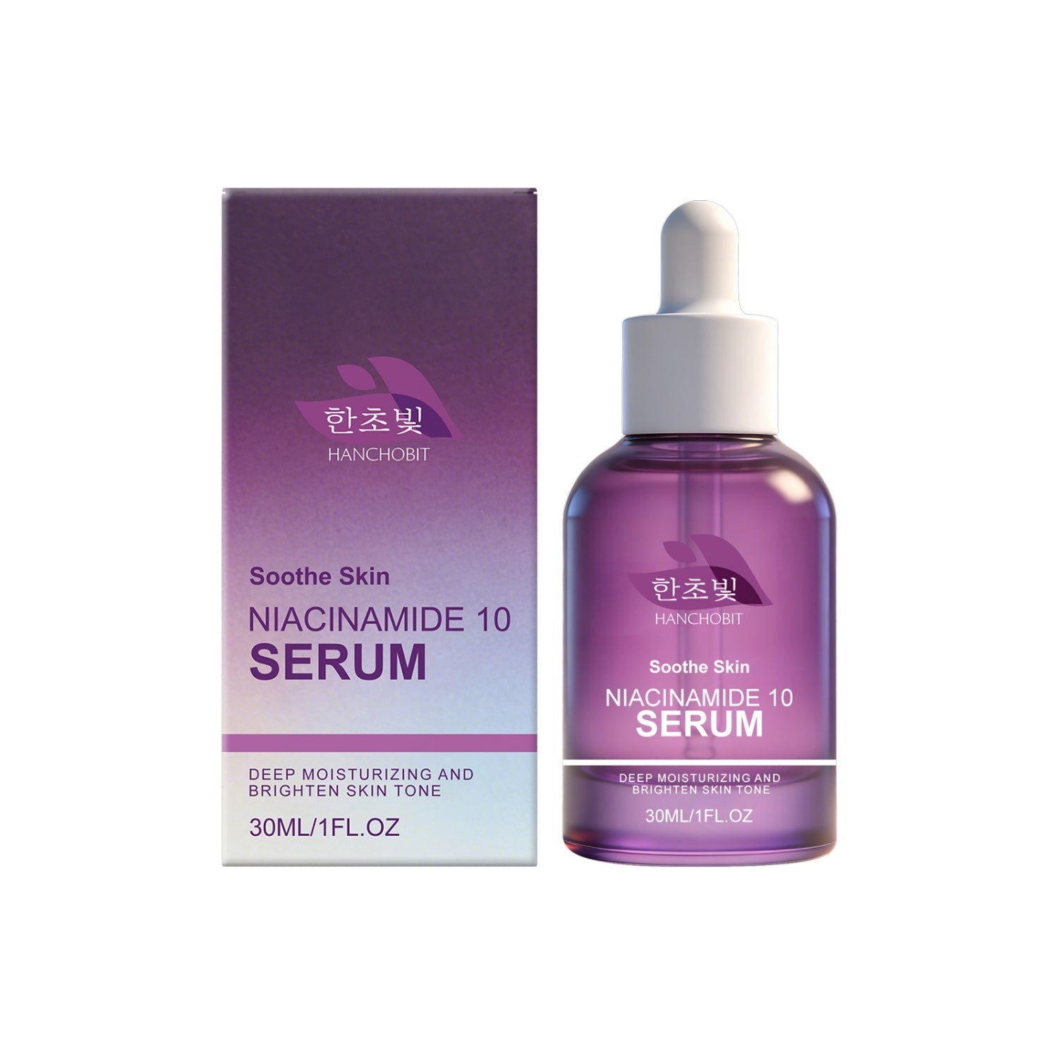 Niacinamide 10 serum bottle for skin soothing liquid with moisturizing and brightening effects
