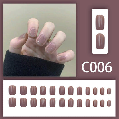 New Solid-color Wearable Nails Short Style by Dropshipman