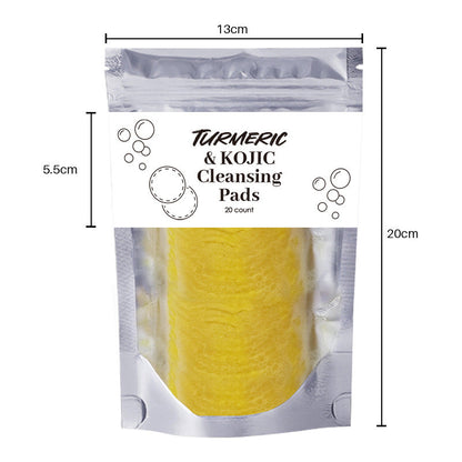 Turmeric Cleansing Pads for deep pore oil control and exfoliation, 20 count pack