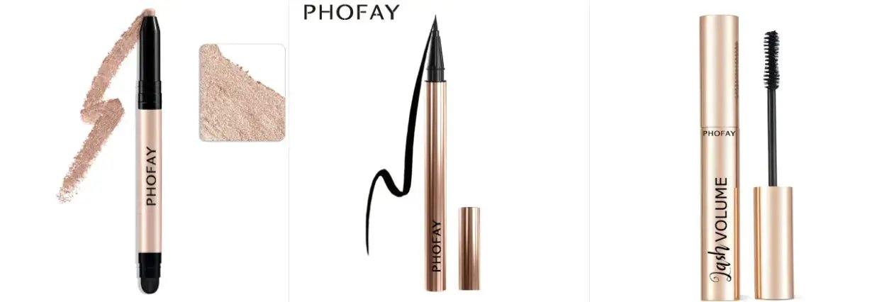 PHOFAY waterproof crease-proof eyeshadow stick with built-in smudger in multiple shades for all-day wear
