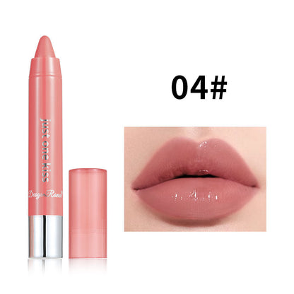 Solid Moist Lipstick Crayon in nude shade with satin finish and retractable design for all skin tones