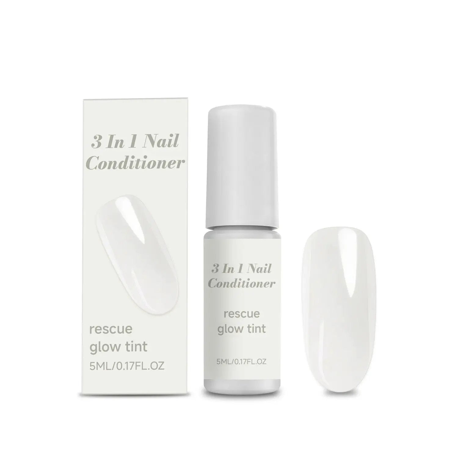 3 In 1 Nail Conditioner bottle with glycerin and shea butter on white background