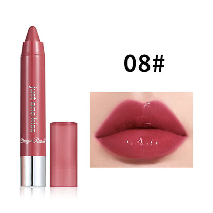 Solid Moist Lipstick Crayon in nude shade with satin finish and retractable design