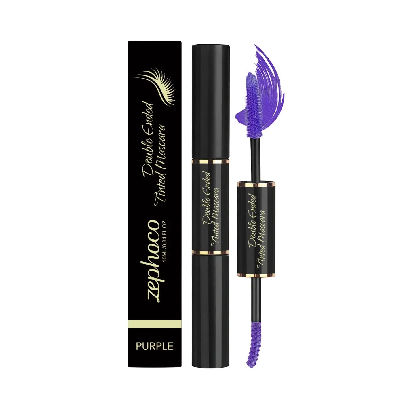 Double-headed Color Mascara pink dual-ended tube for bold pigment and lash conditioning with two brush heads