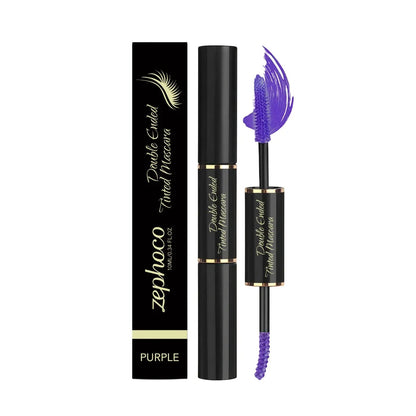 Double-headed Color Mascara pink dual-ended tube for bold pigment and lash conditioning with two brush heads