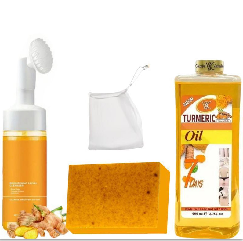 Turmeric Cleansing Pads for deep pore oil control and exfoliating foam, 20 count pack