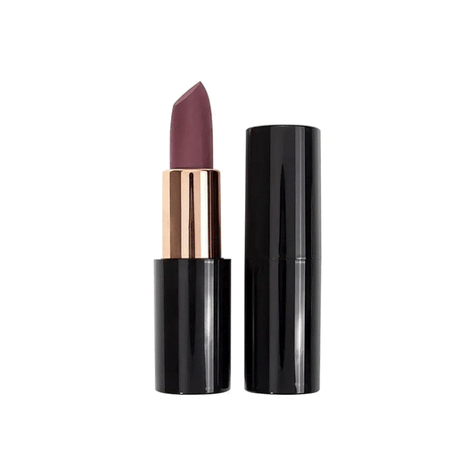 Hydrating matte nude lipstick bundle with 25 shades in elegant round tubes featuring vitamin E and shea butter for long-lasting moisture and bold color