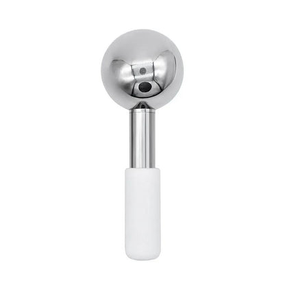 Gold-finished stainless steel Ice Facial Massage Roller for reducing facial puffiness and boosting circulation