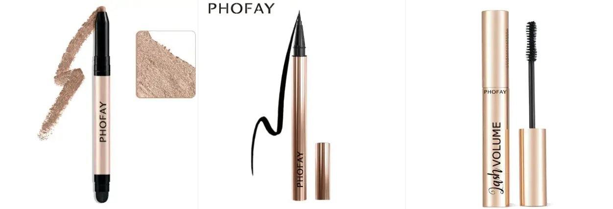PHOFAY crease proof waterproof eyeshadow stick with built-in smudger for all skin tones on white background