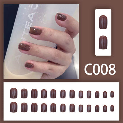 New Solid-color Wearable Nails Short Style by Dropshipman