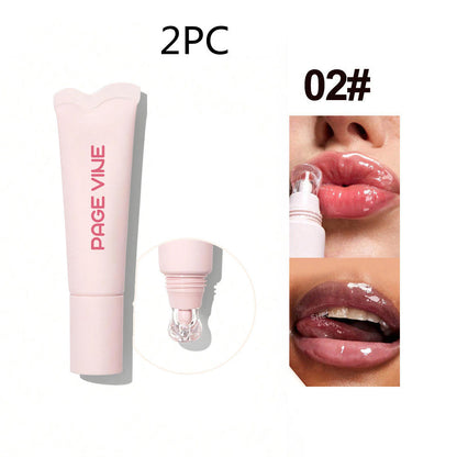 4-color brightening lip balm with moisturizing and exfoliating shine in compact tube