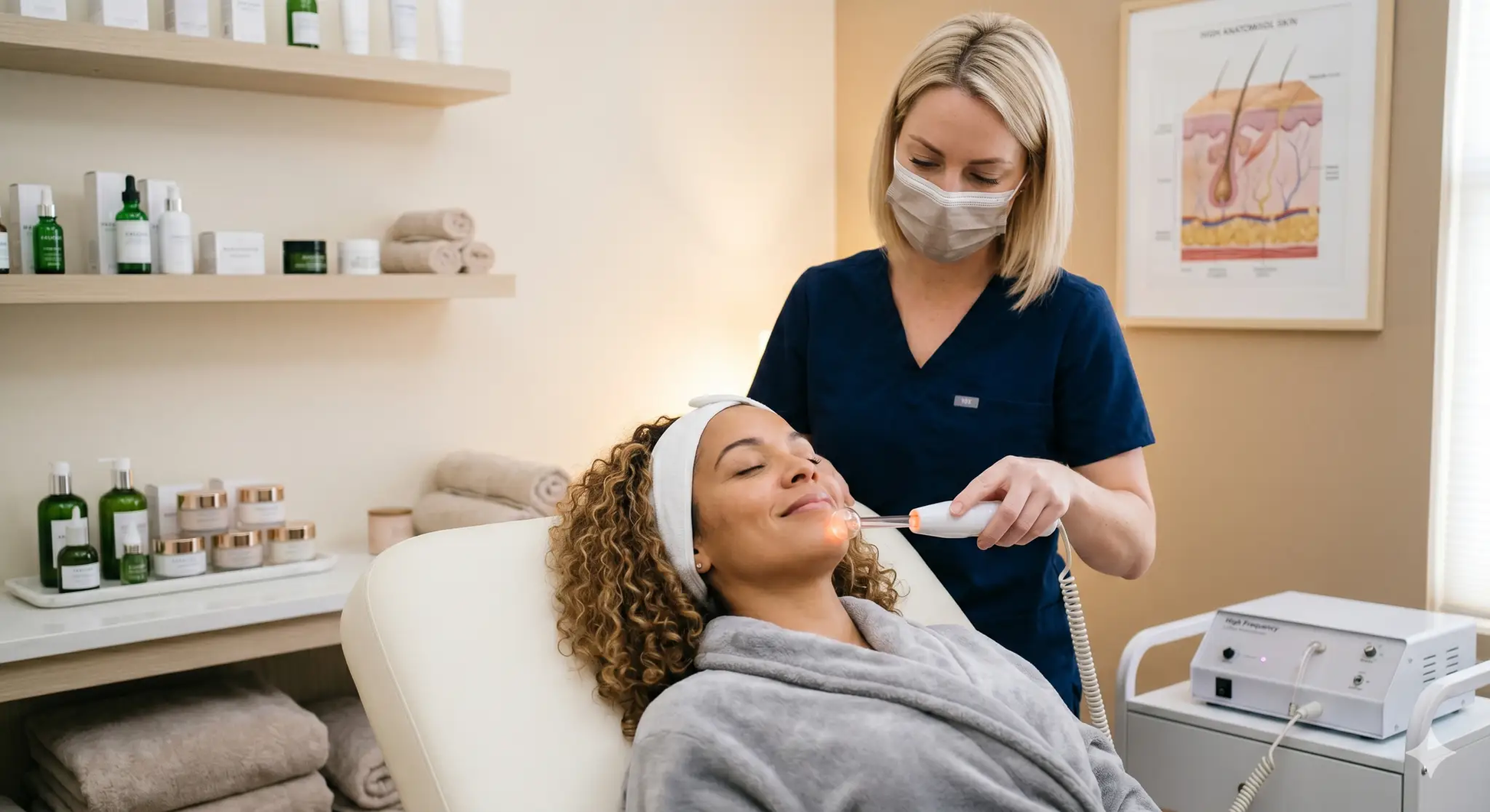 Lumina Skin Sanctuary high frequency facial treatment add-on device showing sleek design for skincare therapy.