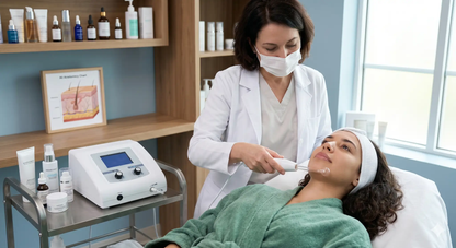 Lumina Skin Sanctuary high frequency facial treatment technology add-on device showing sleek design and control buttons for skincare.