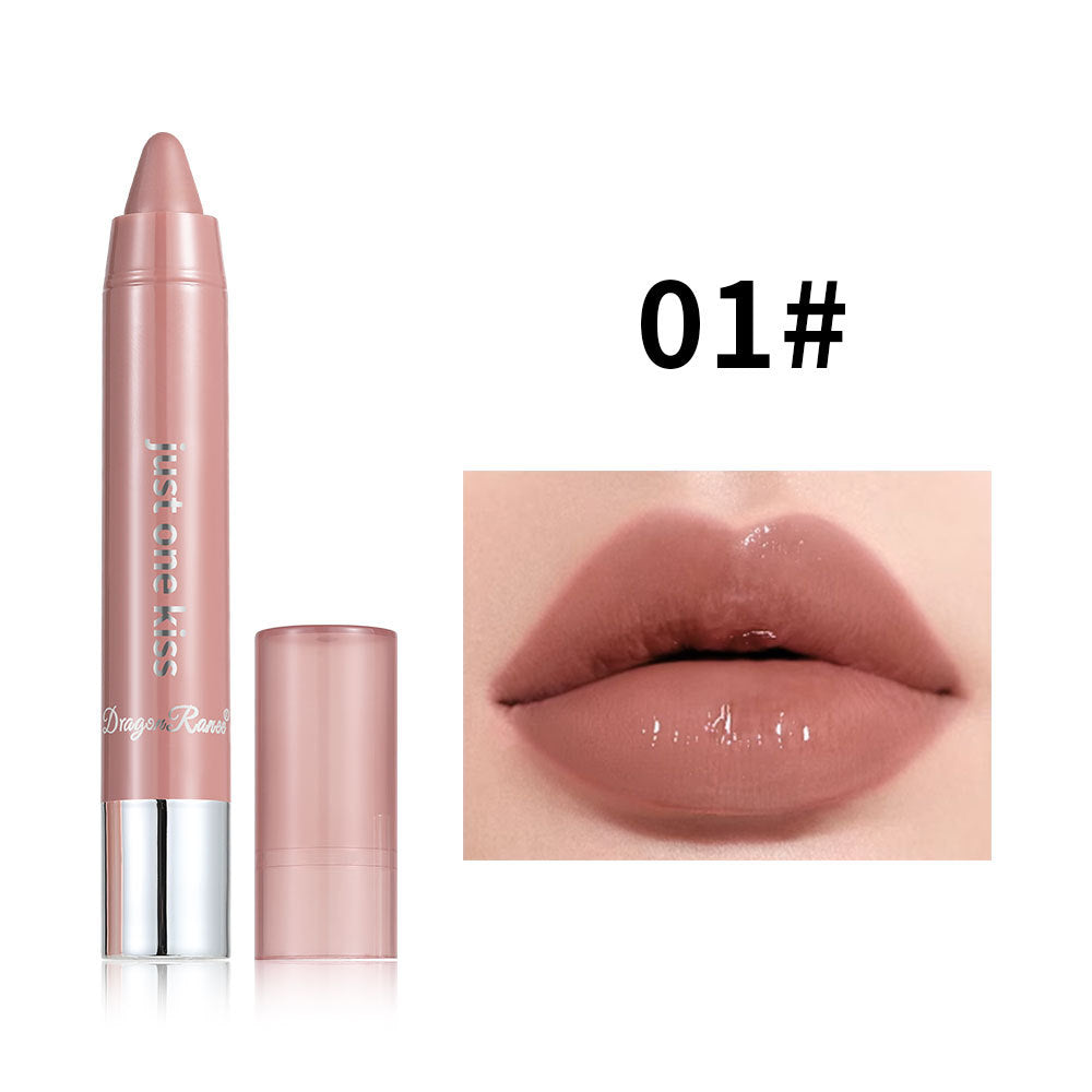 Solid Moist Lipstick Crayon in retractable pen with hydrating satin nude shade for all skin tones