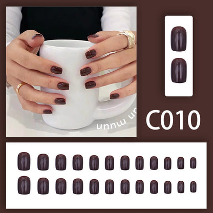 New Solid-color Wearable Nails Short Style by Dropshipman