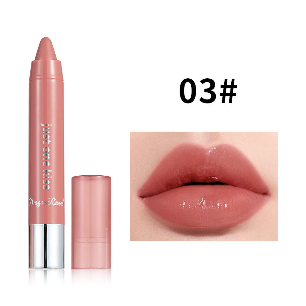 Solid Moist Lipstick Crayon in nude shade with retractable, portable design and satin finish