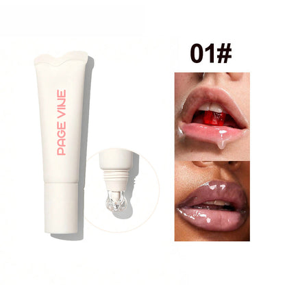 Four-color brightening lip balm tube with moisturizing and exfoliating shine for all skin types
