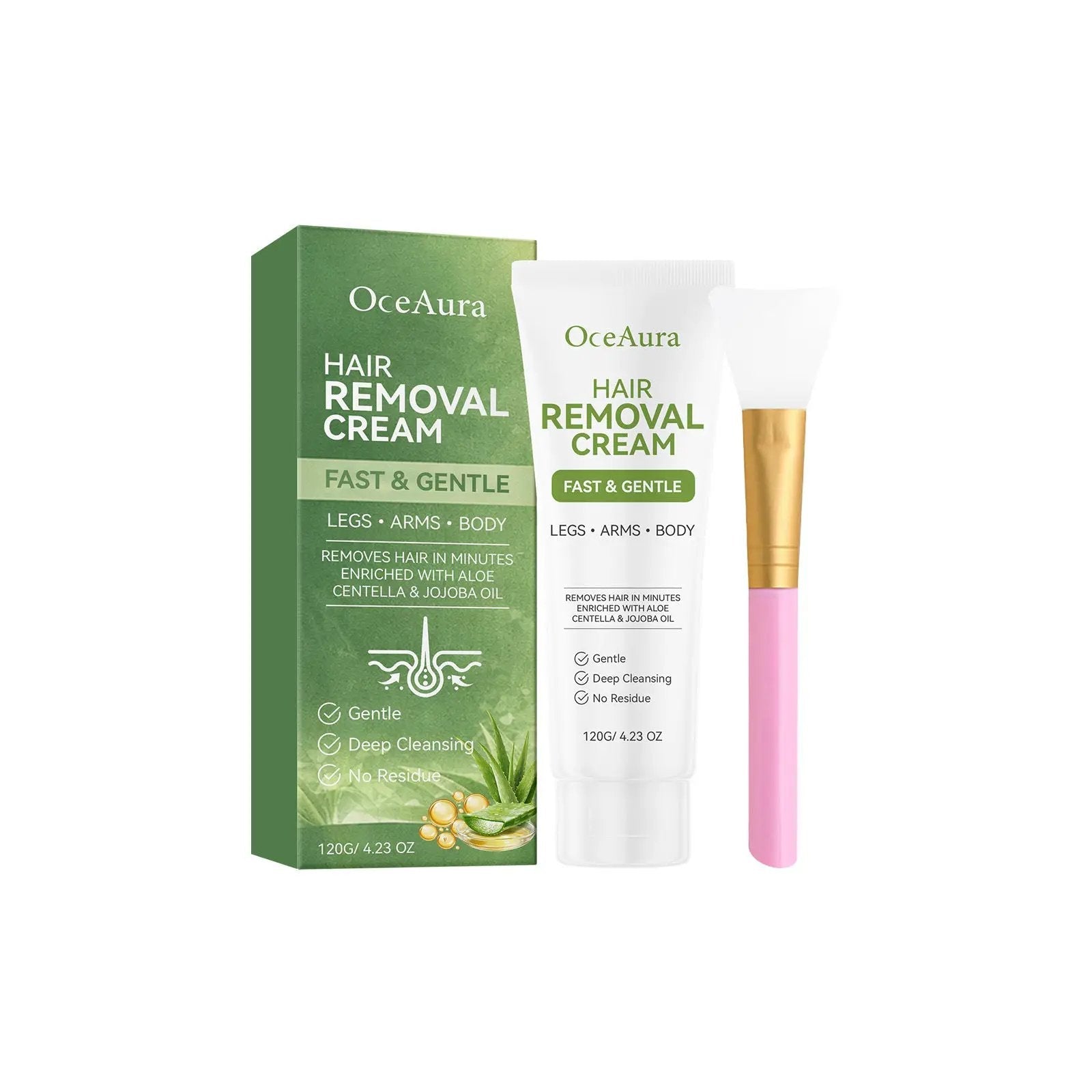 Dropshipman Smooth Soft Comfortable Skincare Aloe Hair Removal Cream 120g with scraper