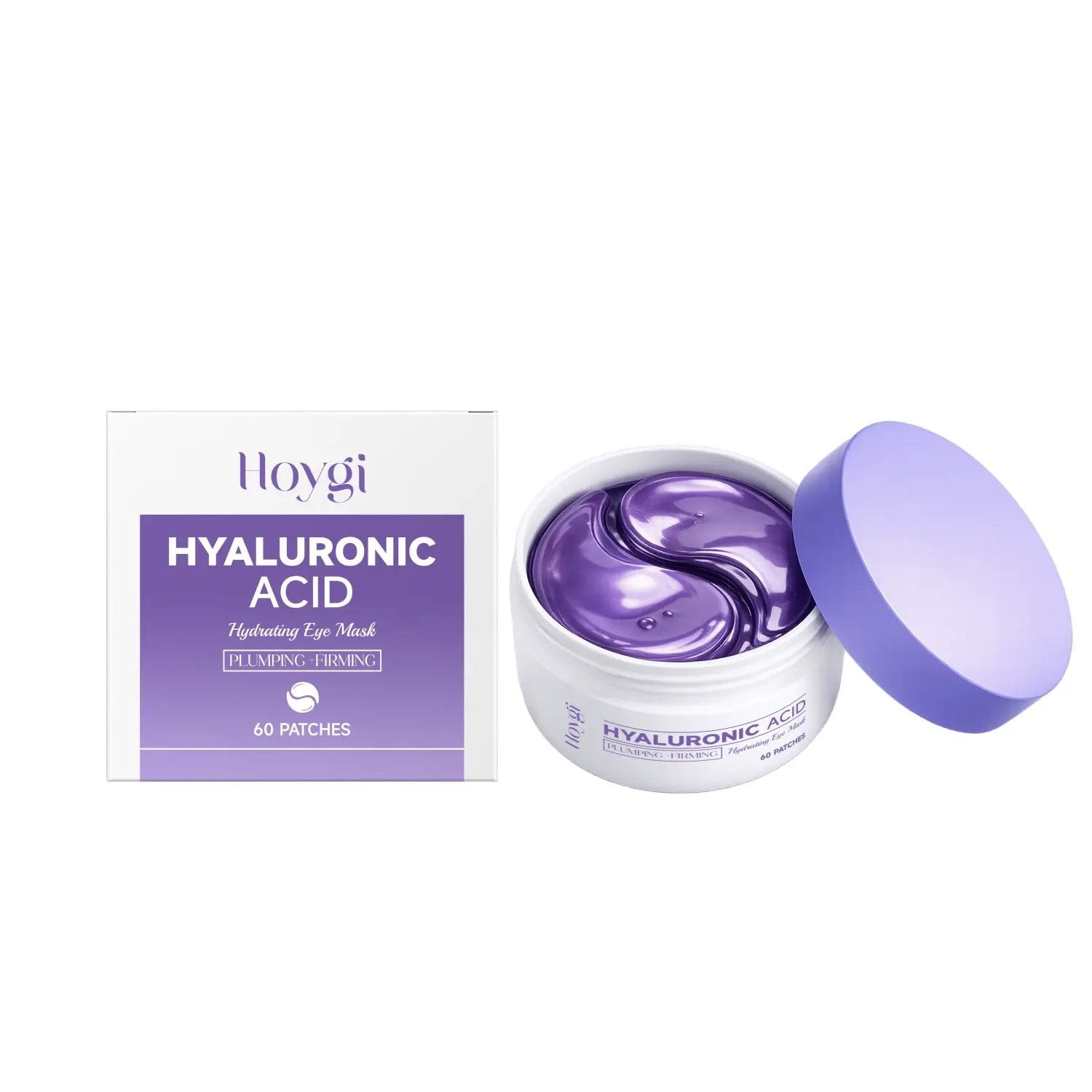 Tightening and Moisturizing Eye Mask gel patches with hyaluronic acid for firming and hydrating under-eye skin, 60 patches with application spoon