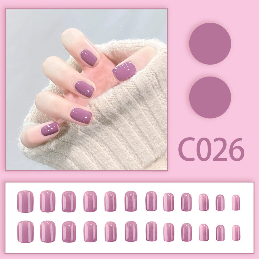 New Solid-color Wearable Nails Short Style by Dropshipman