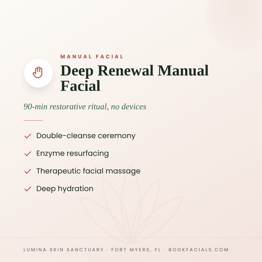 Deep Renewal Manual Facial infographic — Lumina Skin Sanctuary, Fort Myers, FL