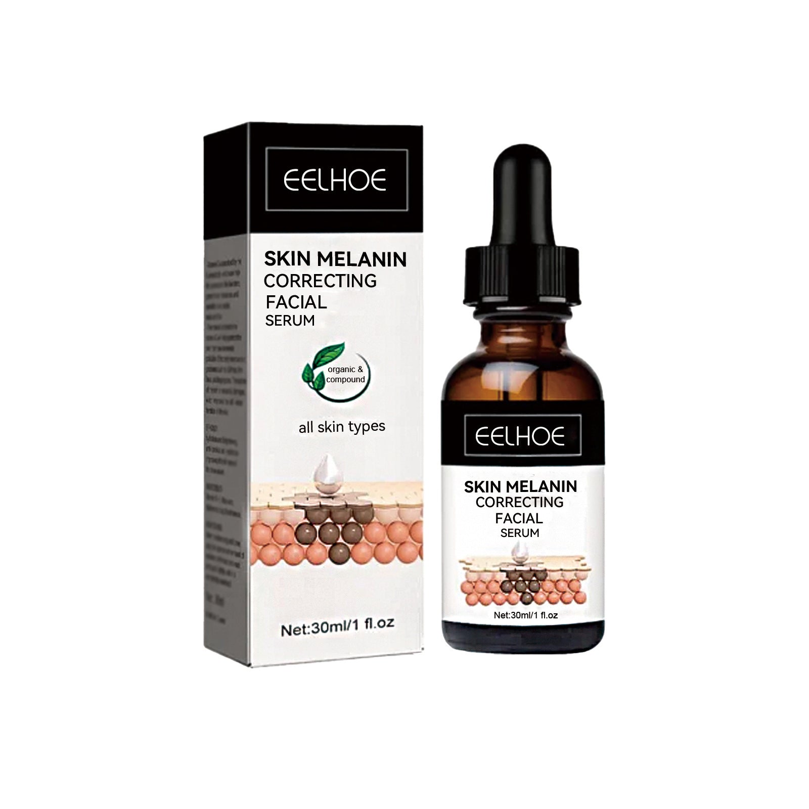 Facial melanin repair hydrating serum with retinol, vitamin C, and niacinamide 3x30ml bottles