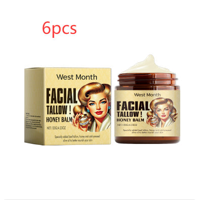 Facial Tallow Honey Balm jar with natural ingredients for deep hydration and skin nourishment