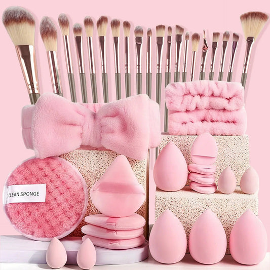 40-piece professional makeup tool set with brushes, soft sponge puffs, and precision tools for flawless application