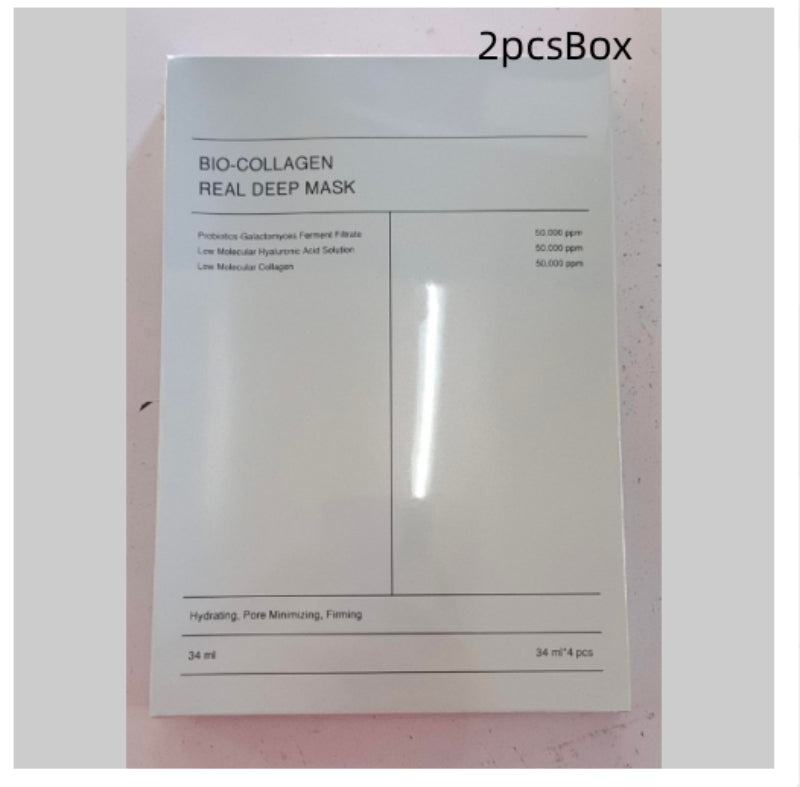 Deep Collagen Overnight Mask packaging and sheet mask for firming and hydration with low molecular weight collagen