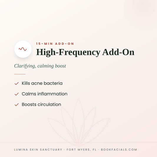 High-Frequency Add-On infographic — Lumina Skin Sanctuary, Fort Myers, FL