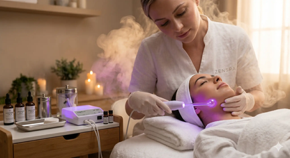 Woman receiving Lumina Skin Sanctuary Deep Purifying Pore Control Facial Treatment for clear, healthy skin.