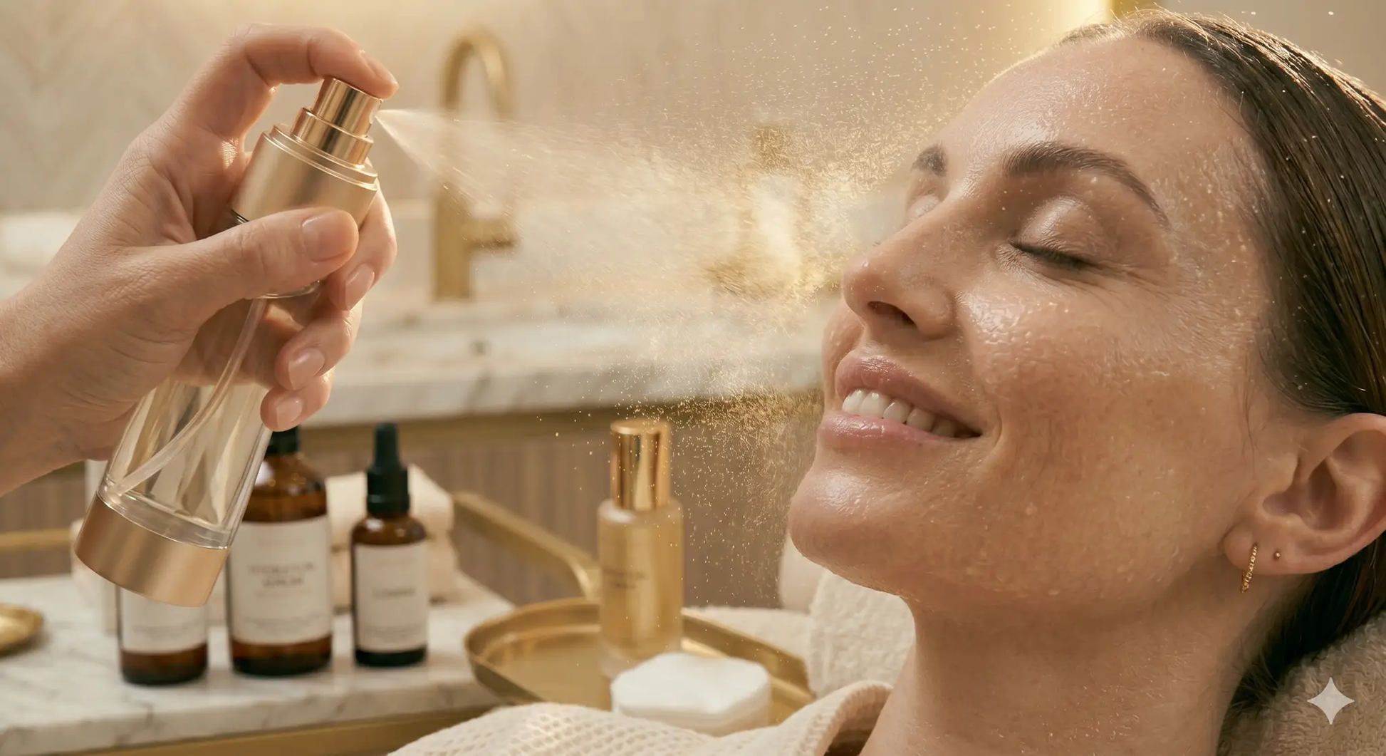Lumina Skin Sanctuary Express Hydration Facial and Polish Treatment, showing a skincare treatment with exfoliating and hydrating products.